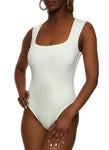 Womens Solid Square Neck Bodysuit, ,