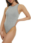 Womens Seamless Ribbed High Neck Bodysuit, ,