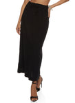 Womens Frayed Hem Maxi Skirt, ,