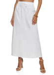 Womens Frayed Hem Maxi Skirt, ,