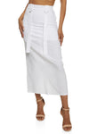 Womens Linen Slit Maxi Skirt, ,