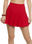 Womens Solid Pleated Mini Skirt, ,