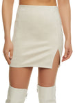 Womens Faux Suede Mini Skirt, ,