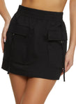 Womens Haute Monde Smocked Waist Cargo Mini Skirt, ,