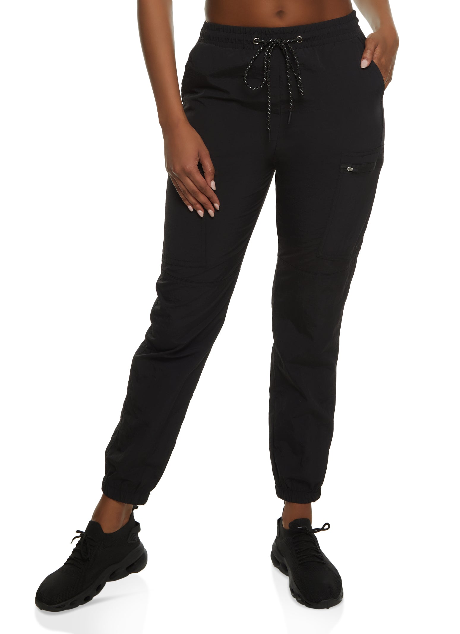 Womens Nylon Drawstring Joggers,