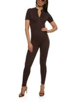 Womens Seamless Zip Neck Catsuit, ,