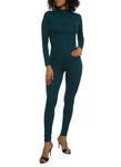 Womens Long Sleeve Zip Neck Catsuit, ,