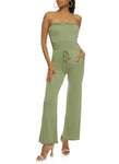 Womens Smocked Strapless Tube Jumpsuit, ,