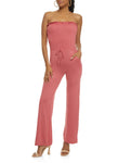 Womens Smocked Strapless Tube Jumpsuit, ,