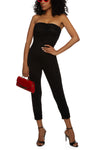 Strapless Ruched Sleeveless Jumpsuit