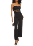 Strapless Sleeveless Cutout Back Zipper Jumpsuit