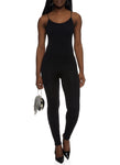 Womens Seamless Ribbed Knit Cami Catsuit, ,