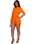 Collared Long Sleeves Romper