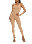 Womens Solid Scoop Neck Cami Catsuit, ,