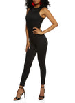 Crew Neck Sleeveless Back Zipper Jumpsuit