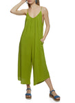 Womens Cropped Wide Leg Jumpsuit, ,