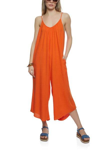 V-neck Knit Sleeveless Jumpsuit