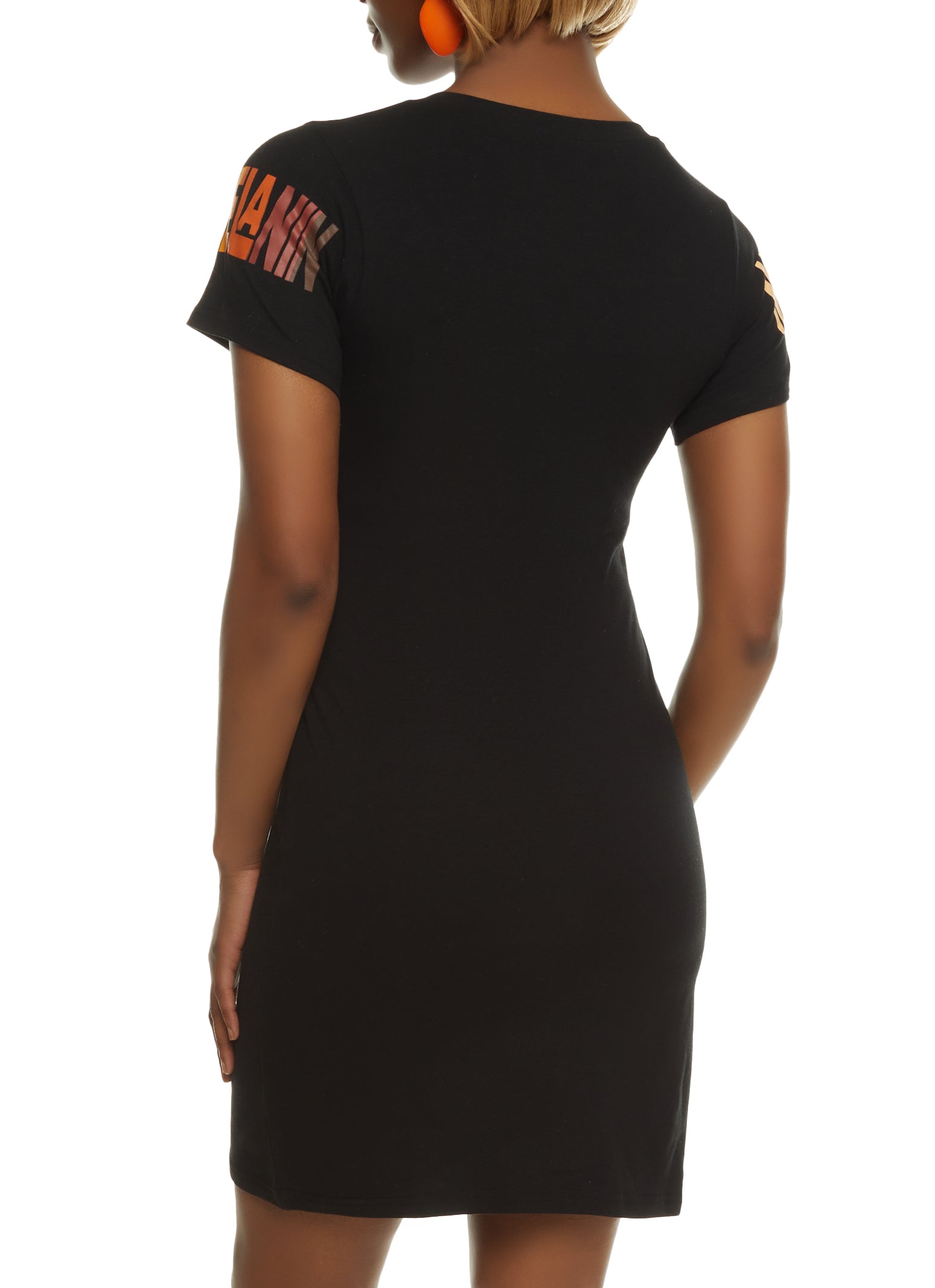 Womens Melanin Every Shade Slays T Shirt Dress, Black, Size S