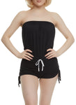 Strapless Knit Ruched Tube Sleeveless Romper