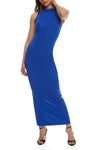 Mock Neck Sleeveless Bodycon Dress/Maxi Dress