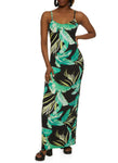 Scoop Neck Sleeveless Spaghetti Strap Floral Print Maxi Dress