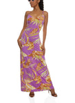 Scoop Neck Sleeveless Spaghetti Strap Floral Print Maxi Dress