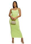 Sleeveless Spaghetti Strap Scoop Neck Slip Dress/Maxi Dress