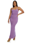 Sleeveless Spaghetti Strap Scoop Neck Knit Ribbed Maxi Dress