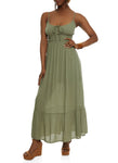 Scoop Neck Tiered Sleeveless Empire Waistline Knit Maxi Dress