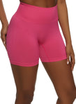 Womens Seamless Wide Waistband Biker Shorts, ,
