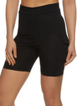 Womens Solid Cargo Pocket Biker Shorts, ,