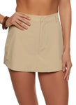 Womens Solid High Waisted Skort, ,