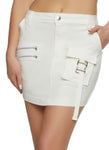 Womens Cargo Pocket Zipper Detail Mini Skirt, ,