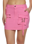 Womens Cargo Pocket Zipper Detail Mini Skirt, ,