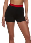 Womens Contrast Waistband Biker Shorts, ,
