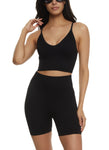 Womens Seamless Cropped Cami And Biker Shorts Set, ,