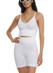 Womens Seamless Cropped Cami And Biker Shorts Set, ,