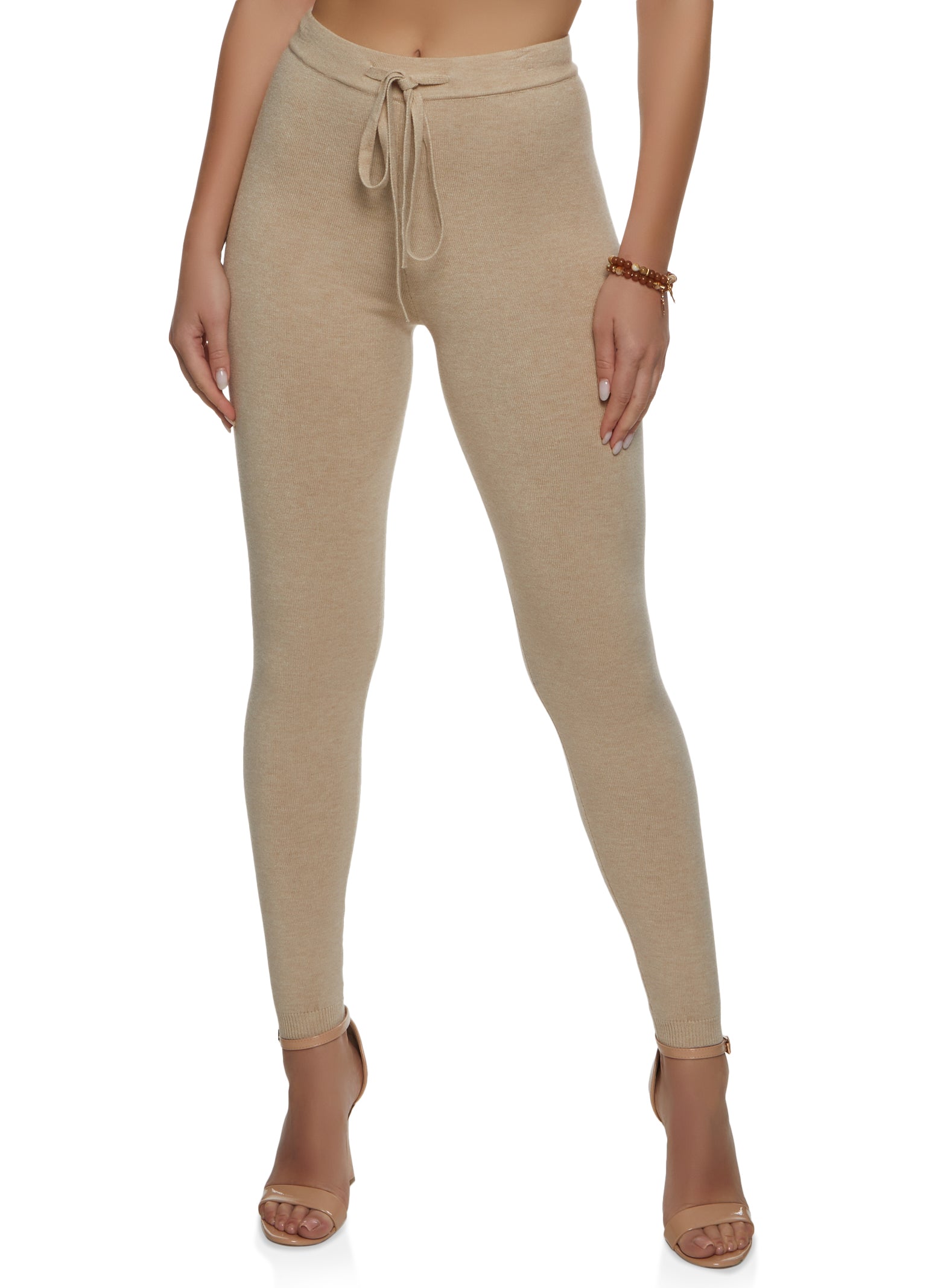 Mid Khaki Seamless Leggings, Womens Leggings