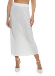 Womens Plisse High Waist Midi Skirt, ,