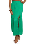 Womens Side Slit Lined Maxi Skirt, ,