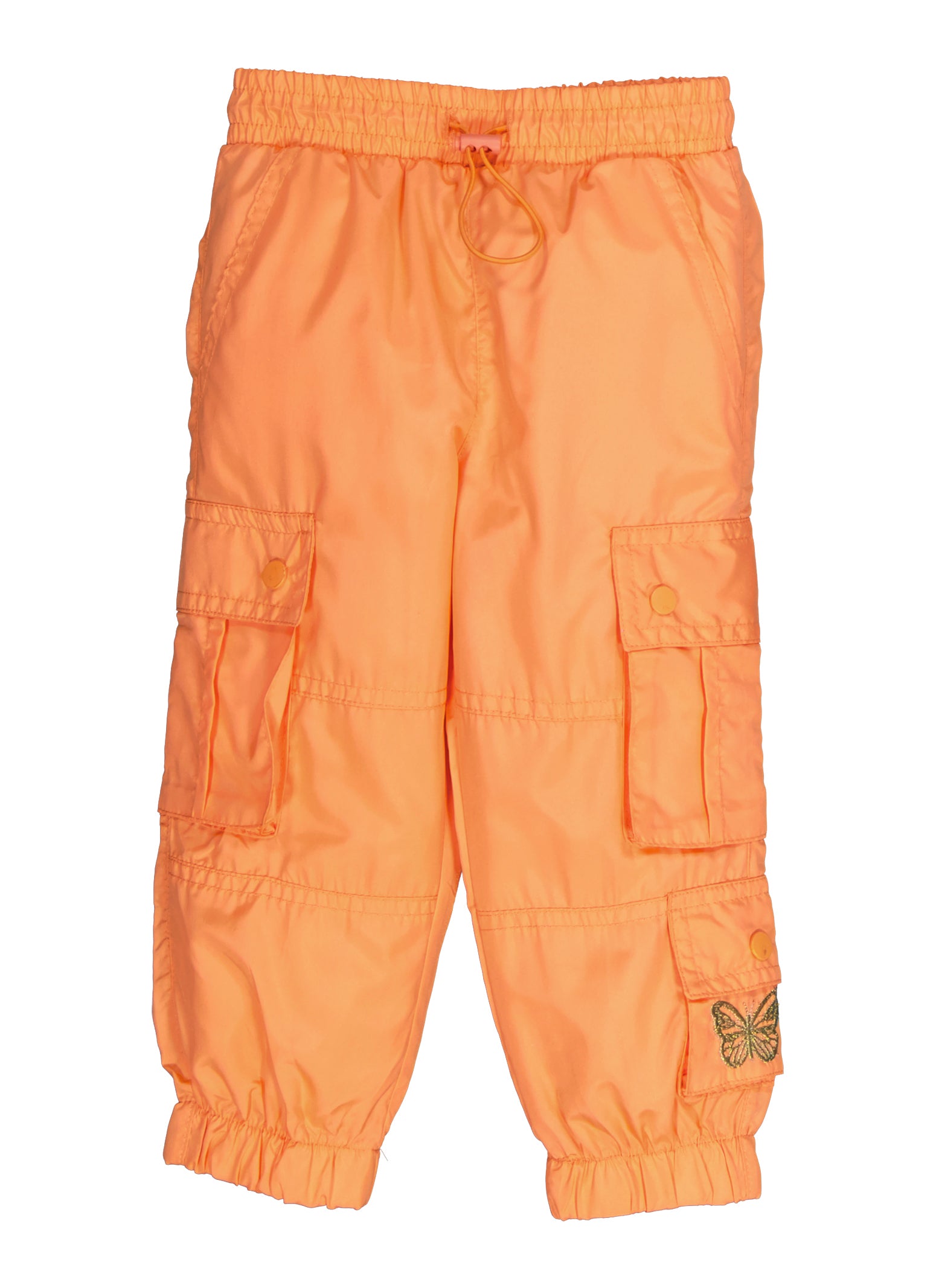 Toddler Girls Nylon Cargo Jogger Pants, Orange, Size 3T