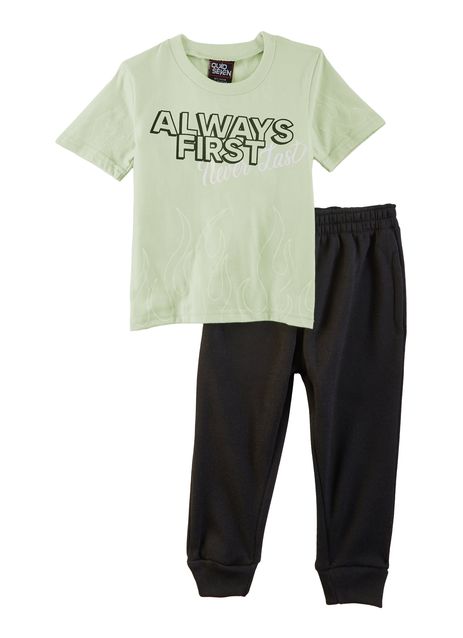 Toddler Boys Always First Graphic Tee and Joggers, Green, Size 3T