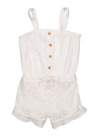 Toddler Sleeveless Button Front Square Neck Romper