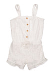 Toddler Square Neck Sleeveless Button Front Romper