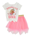 Toddler Girls Brooklyn Diva Graphic Tee And Tutu Skirt, ,