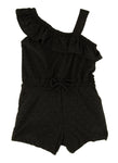 Toddler One Shoulder Sleeveless Romper With Ruffles