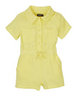 Toddler Short Sleeves Sleeves Knit Collared Romper