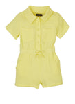 Toddler Knit Short Sleeves Sleeves Collared Romper