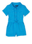 Toddler Knit Short Sleeves Sleeves Collared Romper