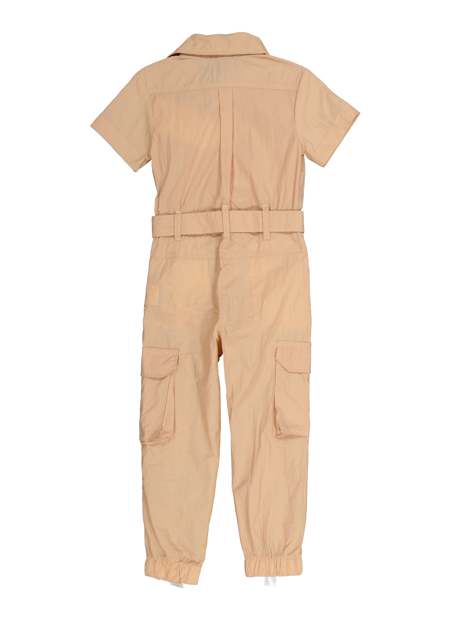 Toddler Girls Nylon Belted Cargo Jumpsuit, 3T